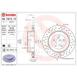 Brake Disc BREMBO 09.7813.1X OE Ref 26700FE000