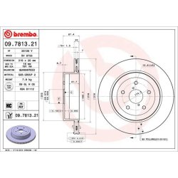 Brake Disc BREMBO 09.7813.21 OE Ref 26700FE050