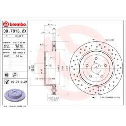 Brake Disc BREMBO 09.7813.2X OE Ref 26700FE050