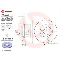 Brake Disc BREMBO 09.8003.11 OE Ref 4246P2