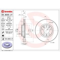 Brake Disc BREMBO 09.8303.21 OE Ref 03554083