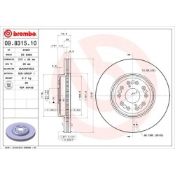 Brake Disc BREMBO 09.8315.10 OE Ref 4351250150