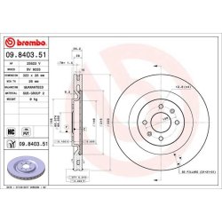 Brake Disc BREMBO 09.8403.51 OE Ref 4249L6