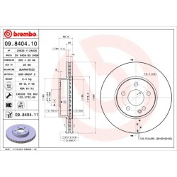 Brake Disc BREMBO 09.8404.11 OE Ref 447421051207