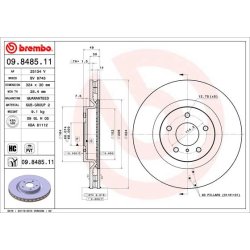 Brake Disc BREMBO 09.8485.11 OE Ref 40206CD005