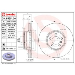 Brake Disc BREMBO 09.8555.21 OE Ref SDB000201