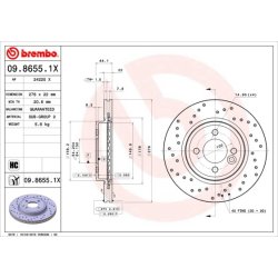 Brake Disc BREMBO 09.8655.1X OE Ref 34111502891