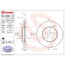 Brake Disc BREMBO 09.8665.11 OE Ref 1376118