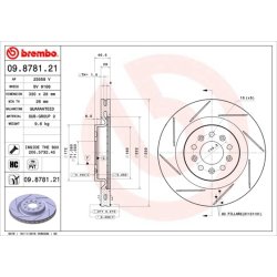 Brake Disc BREMBO 09.8781.21 OE Ref 4G432C026AE