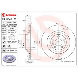 Brake Disc BREMBO 09.8842.21 OE Ref 4F0615601F