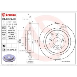 Brake Disc BREMBO 09.8876.31 OE Ref SDB000643