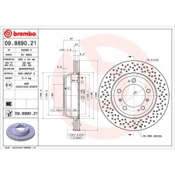 Brake Disc BREMBO 09.8890.21 OE Ref 98735240300