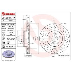 Brake Disc BREMBO 09.8904.1X OE Ref 7701210178