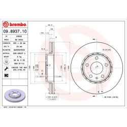 Brake Disc BREMBO 09.8937.11 OE Ref 4020600QAF