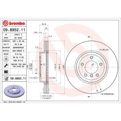 Brake Disc BREMBO 09.8952.11 OE Ref 34116769305