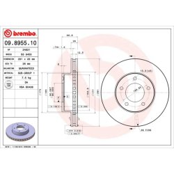 Brake Disc BREMBO 09.8955.10 OE Ref JLM12304