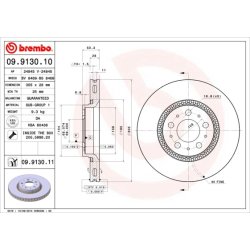 Brake Disc BREMBO 09.9130.11 OE Ref 2724045