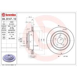 Brake Disc BREMBO 09.9147.10 OE Ref 26310AA112