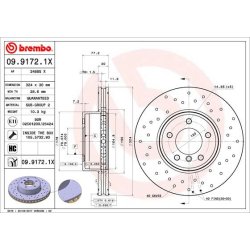 Brake Disc BREMBO 09.9172.1X OE Ref 34116767269