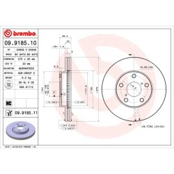 Brake Disc BREMBO 09.9185.11 OE Ref 4351232250