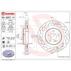 Brake Disc BREMBO 09.9257.41 OE Ref 1714230212