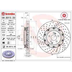 Brake Disc BREMBO 09.9313.33 OE Ref A2304211212