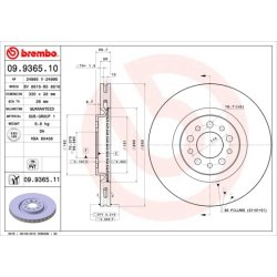 Brake Disc BREMBO 09.9365.11 OE Ref 51760622