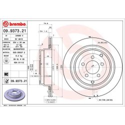 Brake Disc BREMBO 09.9373.21 OE Ref LR031844