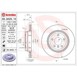 Brake Disc BREMBO 09.9425.11 OE Ref 34216772085