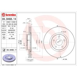 Brake Disc BREMBO 09.9468.11 OE Ref 1223666