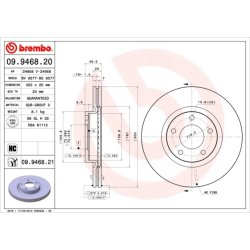 Brake Disc BREMBO 09.9468.21 OE Ref BP6Y3325XE