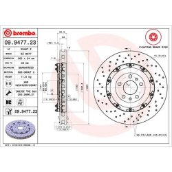 Brake Disc BREMBO 09.9477.23 OE Ref 8E0615301AB
