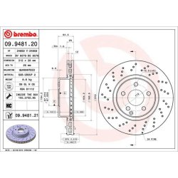 Brake Disc BREMBO 09.9481.21 OE Ref A2304210412