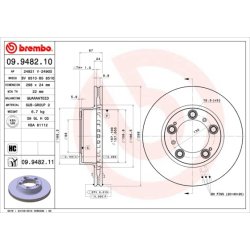 Brake Disc BREMBO 09.9482.11 OE Ref 98635140105