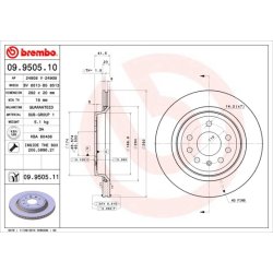 Brake Disc BREMBO 09.9505.11 OE Ref 71772548