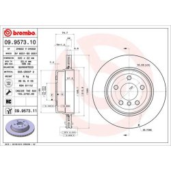 Brake Disc BREMBO 09.9573.11 OE Ref 34213332217