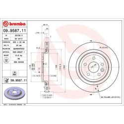 Brake Disc BREMBO 09.9587.11 OE Ref 307363160