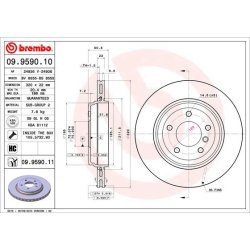 Brake Disc BREMBO 09.9590.11 OE Ref 34216855157