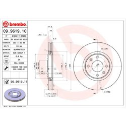 Brake Disc BREMBO 09.9619.11 OE Ref 1618862780