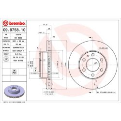 Brake Disc BREMBO 09.9758.10 OE Ref 42558752