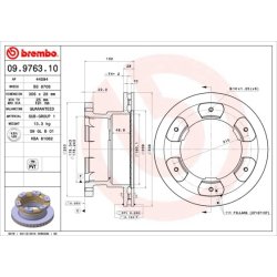 Disque de frein BREMBO 09.9763.10 pour IVECO CITY, DAILY OE 2996049