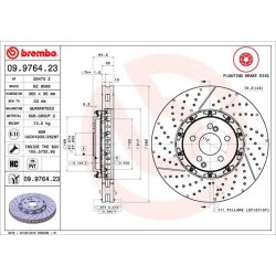 Brake Disc BREMBO 09.9764.23 OE Ref A2194210212