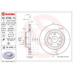 Brake Disc BREMBO 09.9768.11 OE Ref 8J0615601A