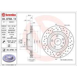 Brake Disc BREMBO 09.9768.1X OE Ref 8J0615601A