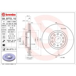 Brake Disc BREMBO 09.9772.11 OE Ref 5C0615301B