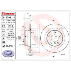 Brake Disc BREMBO 09.9793.11 OE Ref 34216783754