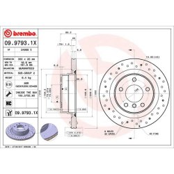 Brake Disc BREMBO 09.9793.1X OE Ref 34216783754