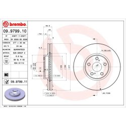 Brake Disc BREMBO 09.9799.11 OE Ref 4351205040