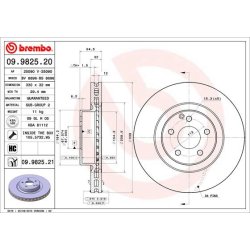 Brake Disc BREMBO 09.9825.21 OE Ref 2044212912