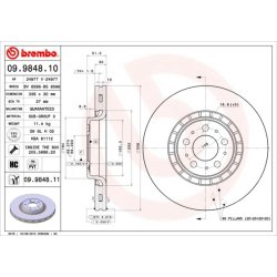 Brake Disc BREMBO 09.9848.11 OE Ref 306573010
